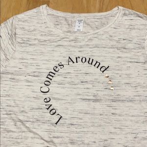 Old Navy t-shirt with saying and foil hearts